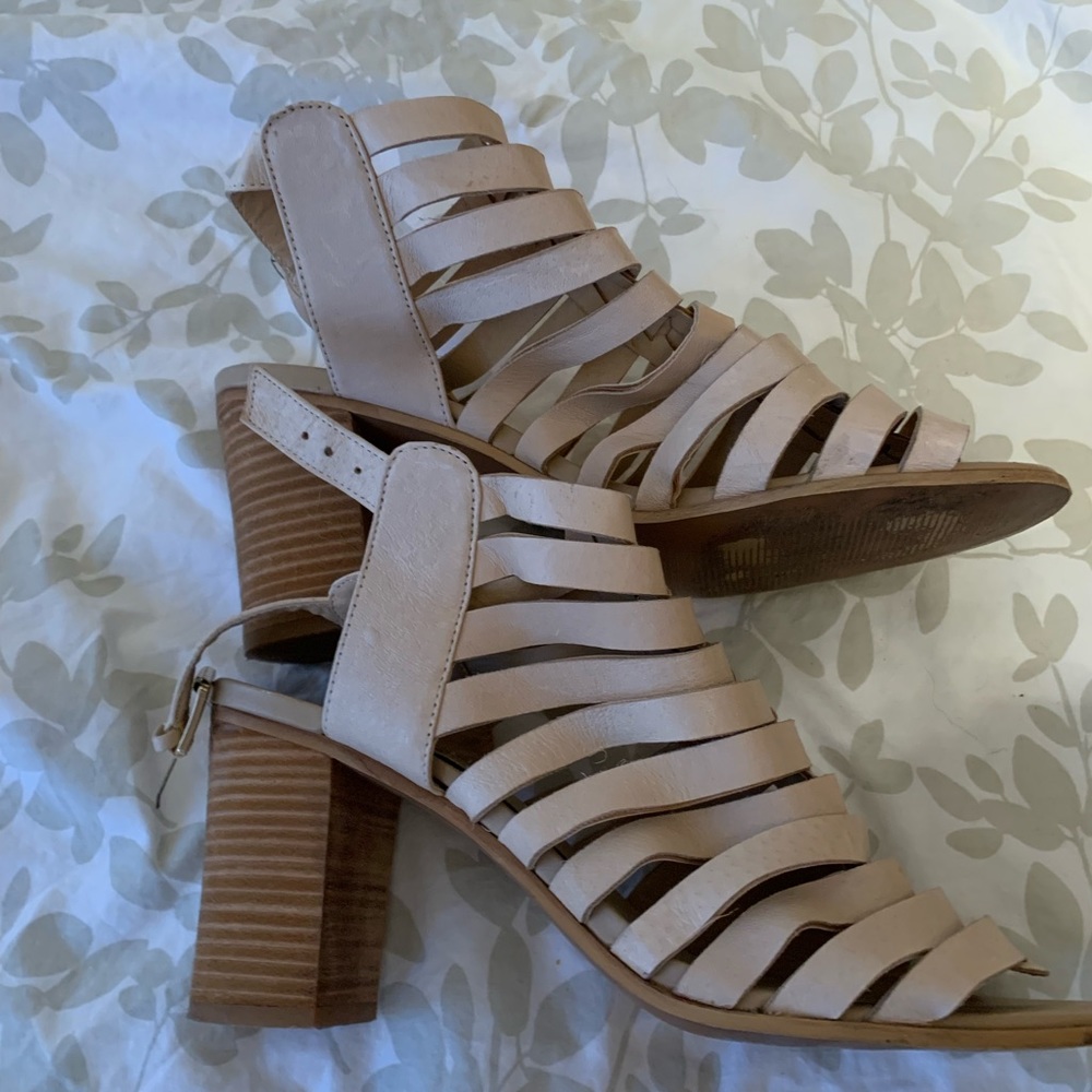 Beige strapped sandals size 10
